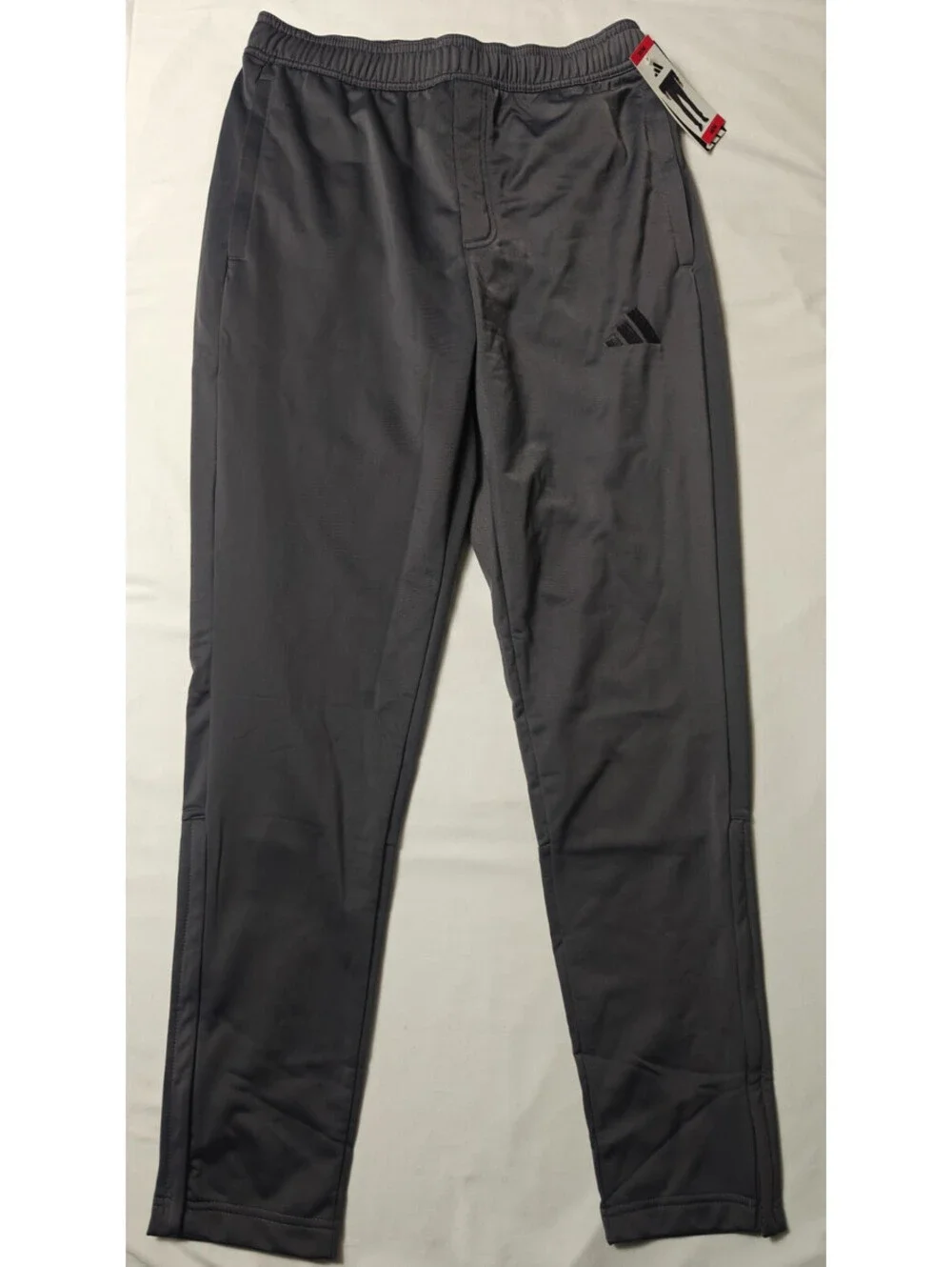 Adidas Men’s Medium Gray Tricot Track Pants Tapered Zip Ankle Zip Pockets NWT